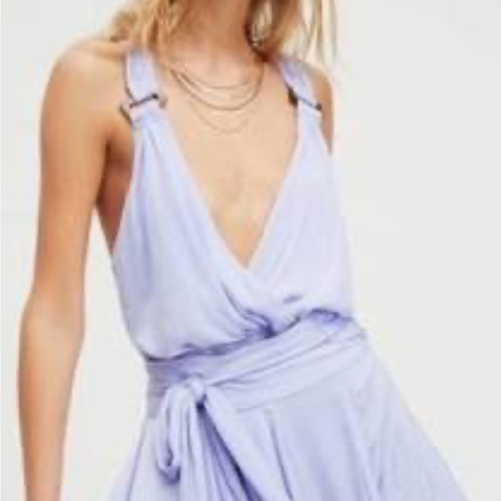 Lavender Sleeveless Wrap Dress- zuri set Free People